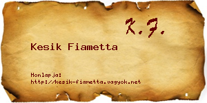 Kesik Fiametta névjegykártya
